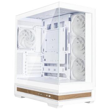 Zalman P40 NAMU WHITE, корпус ATX Mid-Tower, 4x120mm ARGB вентилятора, сталь, стекло, дерево, 452x235x492мм, ATX/mATX/Mini-ITX (P40 NAMU WHITE)