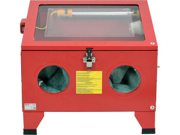 Yato smilšu strūklas kabīne YT-55840, 90 l, 0.27-0.82 MPa, 424-707 l/min, 230 V, 8 W, 50 Hz, 12 V, 667 mA, 6.5 l, 4 sprauslas (YT-55840)