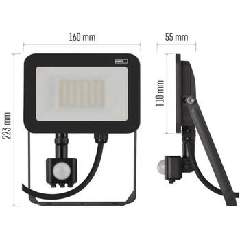 Emos LED прожектор INOVO ZS2732, 30 W, 3300 lm, IP65, 120°, 4000 K, PIR датчик, алюминий, стекло (ZS2732)