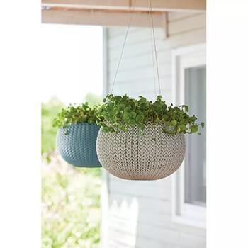 Keter Cozy S подвесной цветочный горшок 29201493506, 28x28x18см, 3.2л, бежевый, с комплектом для подвешивания (29201493506)