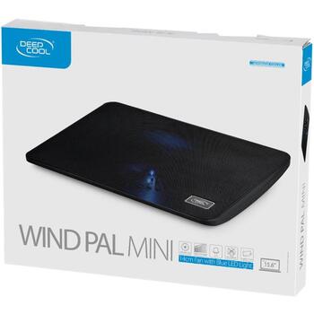 Deepcool Piezīmjdatora dzesētājs WIND PAL MINI DP-N114L-WDMI, 575g, 140mm ventilators, 1000rpm, USB, saderīgs ar 15,6