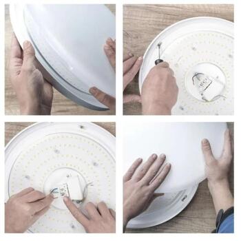 Emos LED потолочный светильник TIVI ZM3405, 5,2W, 880lm, IP44, нейтральный белый, стальной корпус, накладной монтаж (ZM3405)