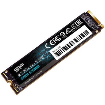 Silicon Power SSD диск A60 SP256GBP34A60M28, 256GB, 2100MB/s, 1200MB/s, NVMe 1.3, LDPC, HMB, E2E, RAID (SP256GBP34A60M28)