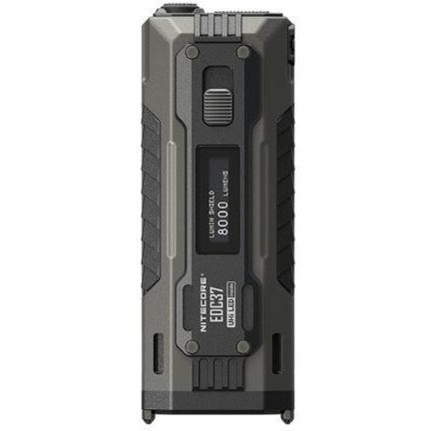 Nitecore EDC37 gaismas lukturis, 8000 lm, 420 m, 8000 mAh Li-Ion akumulators, USB-C uzlāde, OLED displejs, IP54 (EDC37)