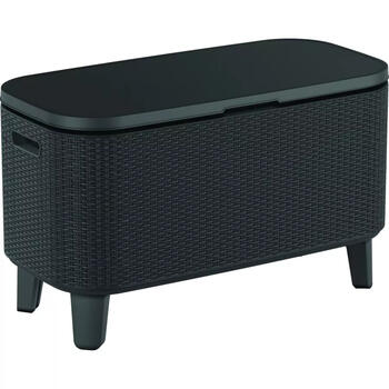 Keter Dārza bārs Bevy Bar 29209510939, pelēks, 83.5x40x50-74cm, rotangpalmas imitācija, UV izturīgs (29209510939)