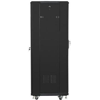 Lanberg напольный шкаф FF01-6632-12B, 600mm, 32U, 800kg, 2 вентилятора, IP20, 4 вертикальные рейки (FF01-6632-12B)