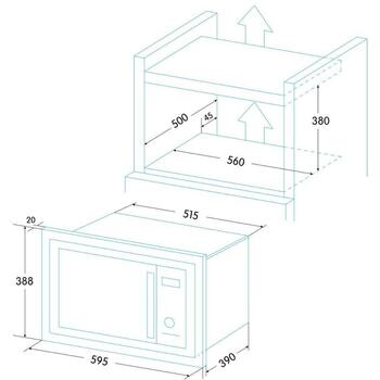 Edesa Микроволновая печь EMW-2510-IG X 929270360, 25л, 900W, 1250W, 230V/50Hz, гриль, автоматическая разморозка (929270360)