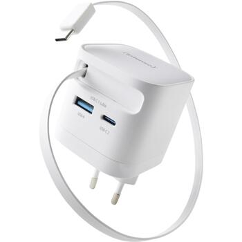Intenso адаптер питания 7806522 65 Вт, 110-240 В, 2 USB порта, 0.7 м кабель, черный, пластик (7806522)
