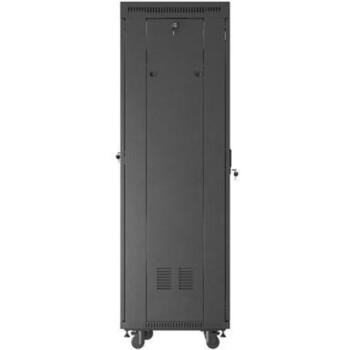 Szafa instalacyjna rack stojąca 19 cali 37U 600x600 drzwi perforowane LCD czarna (Flat pack) (FF01-6637-23BL)