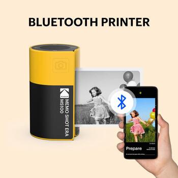 Kodak Моментальная камера MS100Y, 210г, 15см, 3.7мм f2.8, 27мм, 18мм, аккумулятор, желтый (MS100Y)