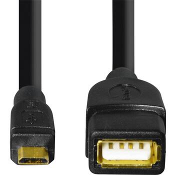 Hama USB кабель 00173892, 0.15м, 480Mbit/s, микро-USB штекер, USB Type-A гнездо, черный, USB OTG (00173892)