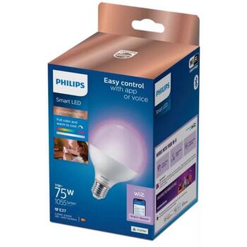 Philips умная светодиодная лампа WFB 75W G95 822-65 RGB 1PF/6 8720169170919, E27, 11Вт, 1055лм, 2200-6500K, Wi-Fi, Bluetooth (8720169170919)