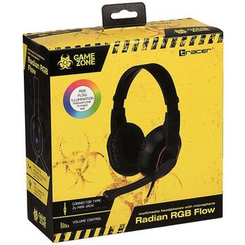 Tracer Наушники TRASLU46467, 115dB, 32Ω, 2.2m, 40mm, RGB, Стерео, Встроенный микрофон, Регулятор громкости (TRASLU46467)