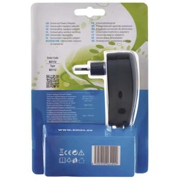 Emos Универсальный адаптер питания N3112, 1,5 A, 100-240 V~, 1 x USB, 3-12 V, защита от перегрузки (N3112)