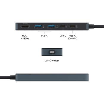 Hyper dokstacija HD4101BKGL, 2x USB-A, 1x USB-C, 1x HDMI (HD4101BKGL)