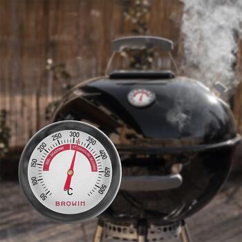 Browin Grila un BBQ termometrs 101240, 50-500°C, bimetāla, 5.3 cm, analogais, fiksēts zondes, nerūsējošais tērauds (101240)