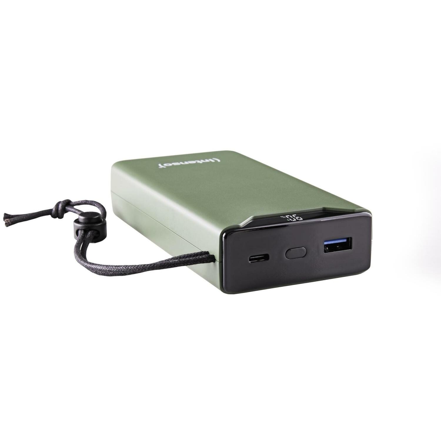 Intenso Power Bank 7332057 20000 мАч, Li-Полимер, 20 Вт, 1x USB Type-A, 1x USB Type-C, зеленый, защита от ЭСД (7332057)