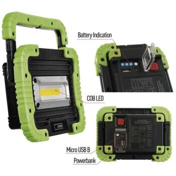 Emos COB LED перезаряжаемая рабочая лампа P4533, 1000 lm, 4400 mAh, 3 режима, IP44, функция быстрого отключения (P4533)
