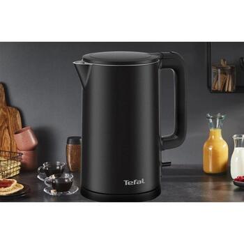 Tefal Чайник KO1408E0, 1500 Вт, 1.5 Л, Нержавеющая сталь/пластик, 360° поворотная база, Черный (KO1408E0)