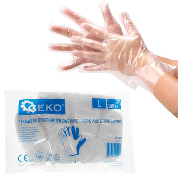 Vienreizlietojamie aizsargcimdi HDPE, GEKO, G75210, 100 gab. (G75210)