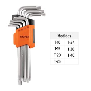 TORX skrūvgriežu komplekts L-veida (7gab.) 15553 TORX-7L TRUPER (TORX-7L)