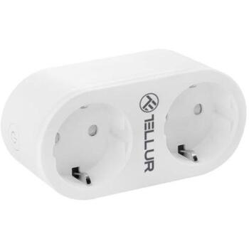Tellur умная розетка TLL331061, 16A, 2400W, 2 x Schuko независимое управление (TLL331061)