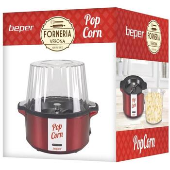 Beper Попкорн-машина P101CUD050, 700 W, 22 см, красный цвет, алюминий, пластик, в комплекте крышка-чаша, мерный стакан (P101CUD050)