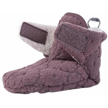 Lodger Slipper Folklore Fleece тапочки SL 330_6-12, 6-12m, 100% полиэстер, Velcro, для девочек, коричневый/фиолетовый (SL 330_6-12)