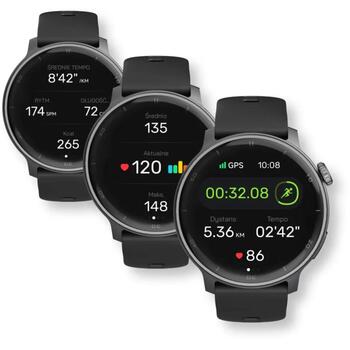 Stelio Умные часы STSWA101BK, 1.43'', 466 × 466 px, GPS, 400 мАч, 3 ATM, Bluetooth, 128 МБ (STSWA101BK)