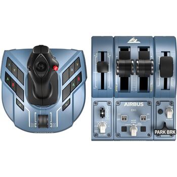 Thrustmaster джойстик TCA Captain Pack X Airbus Edition 4460217, USB, 4 оси, 31 кнопка, PC, Xbox Series X/S, черный, синий (4460217)