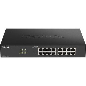 D-Link коммутатор DGS-1100-16V2/E, 16x 10/100/1000 Mbps, 32 Gbps, 23.81 Mpps, L2, управляемый, настольный, монтажный комплект (DGS-1100-16V2/E)