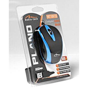 Media-Tech Vadu datora pele PLANO MT1091B, 800dpi, 3 pogas, USB, optiskais sensors, ergonomisks dizains (MT1091B)