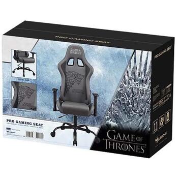 Subsonic Игровое Кресло SA5609-GOT1, черный с белой вышивкой, синтетическая кожа, 3 класс, металл, 5 колес, 14.5кг, 90° - 135° (SA5609-GOT1)