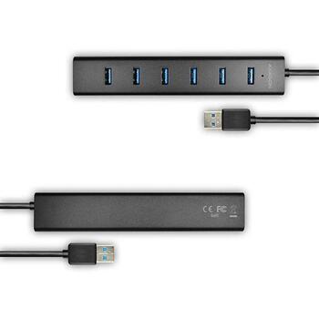 Axagon USB centrmezgls HUE-SA7BP 7 USB 3.0 porti, 156 x 30 x 21 mm, 0.088 kg (HUE-SA7BP)