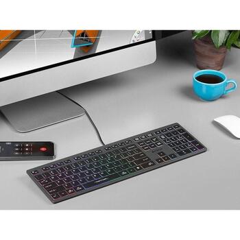 A4Tech Клавиатура FStyler FX60H A4TKLA47126, 150м, 12 мультимедийных клавиш, неоновая подсветка, 2 USB порта (A4TKLA47126)