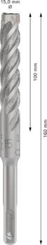 Triecienurbis SDS plus-5X 15x100x160 ,mm 1 gab., Perforatora urbjiem PRO SDS PLUS-5X TRIECIENURBIS PERFORATORIEM, 2608833822, BOSCH (2608833822)
