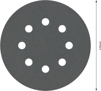 Slīpēšanas disks PRO F355, 125mm, 400 graudi, 8 caurumi, 5 gab., 2608605121, BOSCH (2608605121)