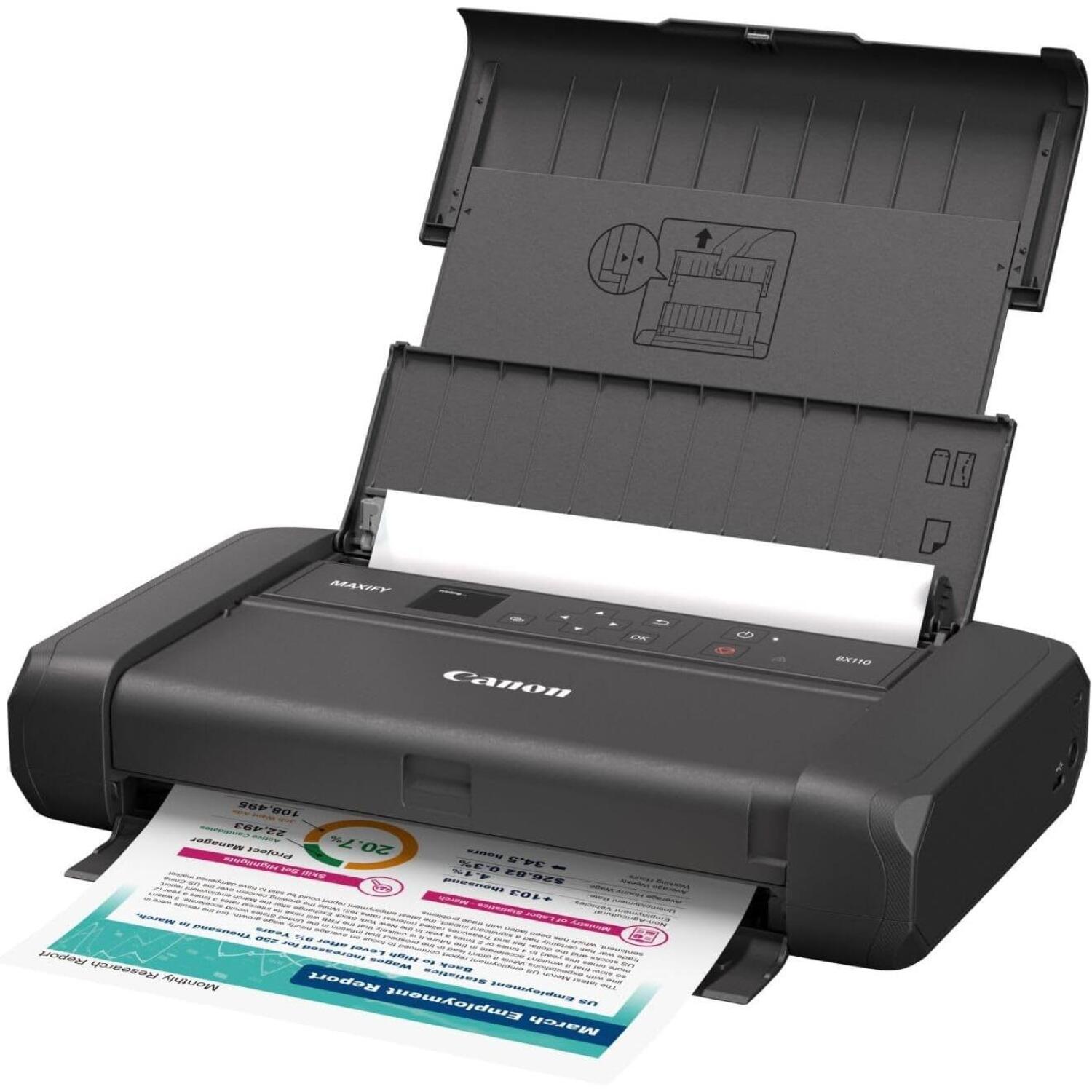 Canon MAXIFY BX110 Принтер 7069C026, A4, 4-ink, 9 ipm Ч/Б, 5.5 ipm Цветной, Беспроводная прямая печать (7069C026)