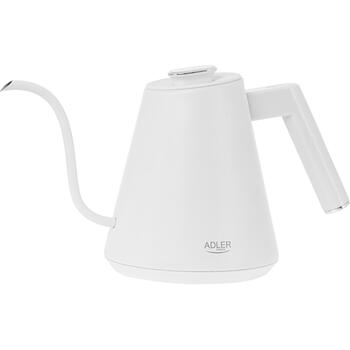 Adler Чайник AD 1349w, 1100 W, 1 L, Нержавеющая сталь, 360° поворотная база, LED дисплей, Контроль температуры (AD 1349w)