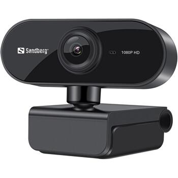 Sandberg USB tīmekļa kamera Flex 133-97, 2 MP, 1920 x 1080 pikseļu, 30 fps, USB, melns, 1,35 m (133-97)