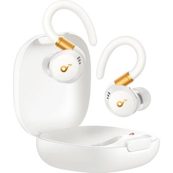 Anker Soundcore наушники с крючком Sport X20 A3968G21, 48ч, 12ч, 11мм, 20-20кГц, Bluetooth 5.3, ANC, белый/золотой, in-ear (A3968G21)