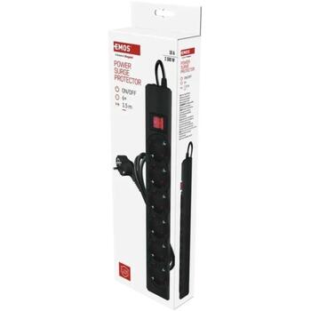 Emos Защита от перенапряжения P54218, 1,5 м, 6x2P+PE, 10 A, 2300 W, защита от детей, подсвеченный выключатель (P54218)