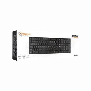 Sbox Клавиатура K-18US, 105 клавиш, полное раскладка, мембрана, USB 2.0, 1,35м (K-18US)