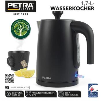 Petra Чайник PT5632MBLKVDE, 3000W, 1.7L, 360° поворотная база, индикатор уровня воды (PT5632MBLKVDE)
