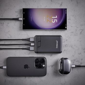 Intenso Power Bank B10000 7320530, 10000 мАч, 12 Вт, 3 устройства, USB-C, 2x USB-A, индикатор состояния LED (7320530)