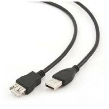 Gembird USB удлинитель CCP-USB2-AMAF-6 1.8 м черный, USB 2.0 AM к AF, 30u'' позолоченные контакты (CCP-USB2-AMAF-6)