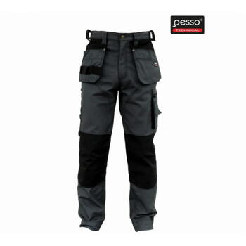 Pesso darba bikses KDP110P C58, tumši pelēkas/melnas, 60% kokvilna, 40% poliesteris, 320 g/m², Cordura, ceļgalu sargu kabatas (KDP110P_C58)