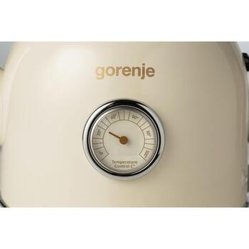 Gorenje Чайник K17CLIN, 2000 W, 1.7 L, Пластик/Металл, 360° вращающаяся база, Бежевый (K17CLIN)