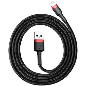 Baseus Cafule USB Lightning кабель CALKLF-C19, 1,5A, 2m, Apple Lightning, USB, нейлоновый плетеный, алюминиевый разъем (CALKLF-C19)