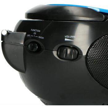 Lenco SCD-24 Blue/Black CD-магнитола, FM-радио, 2x2W, 3.5mm разъем для наушников, ЖК-дисплей, 20 станций, ручка (SCD-24 Blue/Black)
